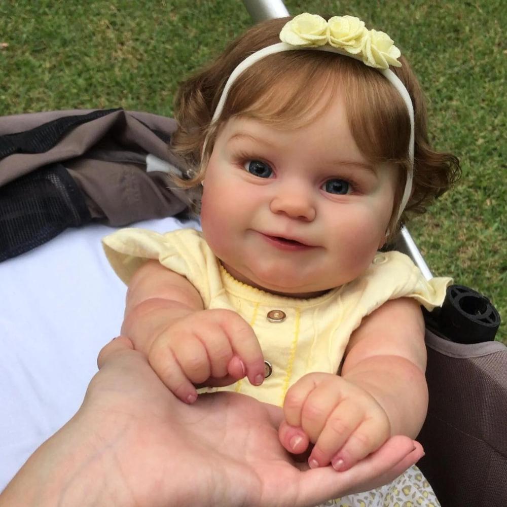 Lifelike 50cm Full Silicone Reborn Girl Dolls Maddie Waterproof Bath Shower Newborn Baby Doll Toys for Kids Cute Smiling Simulation Doll Children Gift