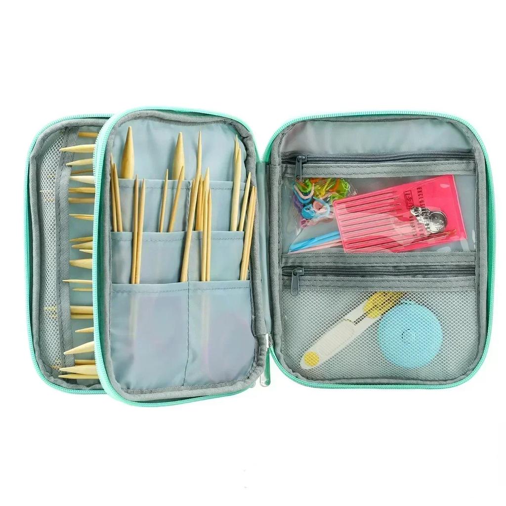 Knitting Bag Sewing Organizer Storage Boxes Oxford Ruler Scissors Arts Crafts Homes Garden. Accessories Zipper Knit Home