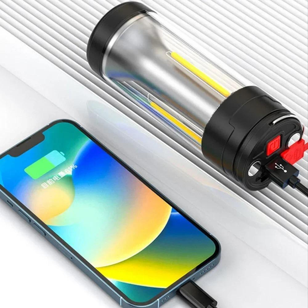 Portable LED Camping Light USB Rechargeable Lamp Dual Color 4 Mode Ambient Fill Light Outdoor Hanging Camping Lantern Tent Lamp