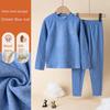 Kids Wool & Silk Thermal Underwear Set Breathable Warm Base Layer Pajamas Soft Cozy Winter Loungewear for Boys & Girls