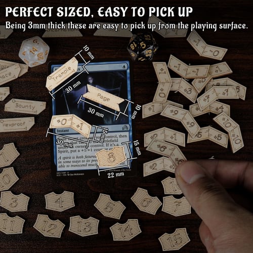 Ability, Loyalty, +1/+1 Counter Set Wood Keyword 194 Piece Set Magic the Gathering MTG Compatible Magic Token