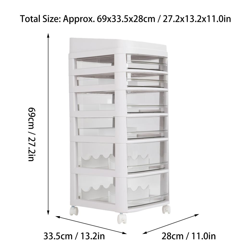Nail Art Storage Box Multilayer Nail Polish Jewelry Cosmetic Storage Rack With 6 Drawers With Pulleys