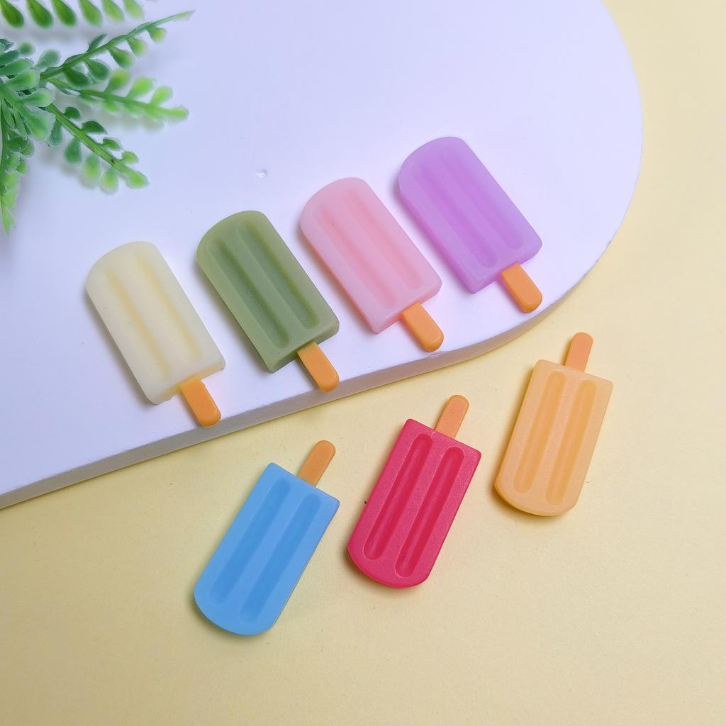 100Pcs 3D Ice Lolly Flatback Resin Charms Colorful No Hole Beads for DIY Scrapbooking Phone Case Hair Clips Craft Jewelry Making