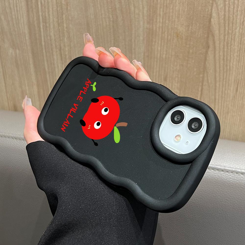 For iPhone Redmi 13 13C 14C Note 13 12 Pro Samsung A05 A06 A13 A14 A15 A16 Honor X6 X6a X8 X8a Cute Fruits Pattern Soft Silicone Wave Edge Phone Case