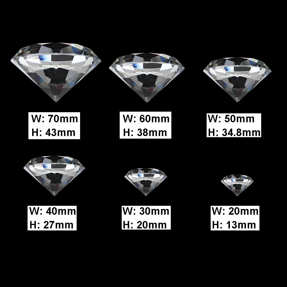 Klart Glas Diamant Partydekor Fasettslipad Kristall Stor Diamant Romantiskt Frieri Julklappar Hantverk Heminredning Ornament