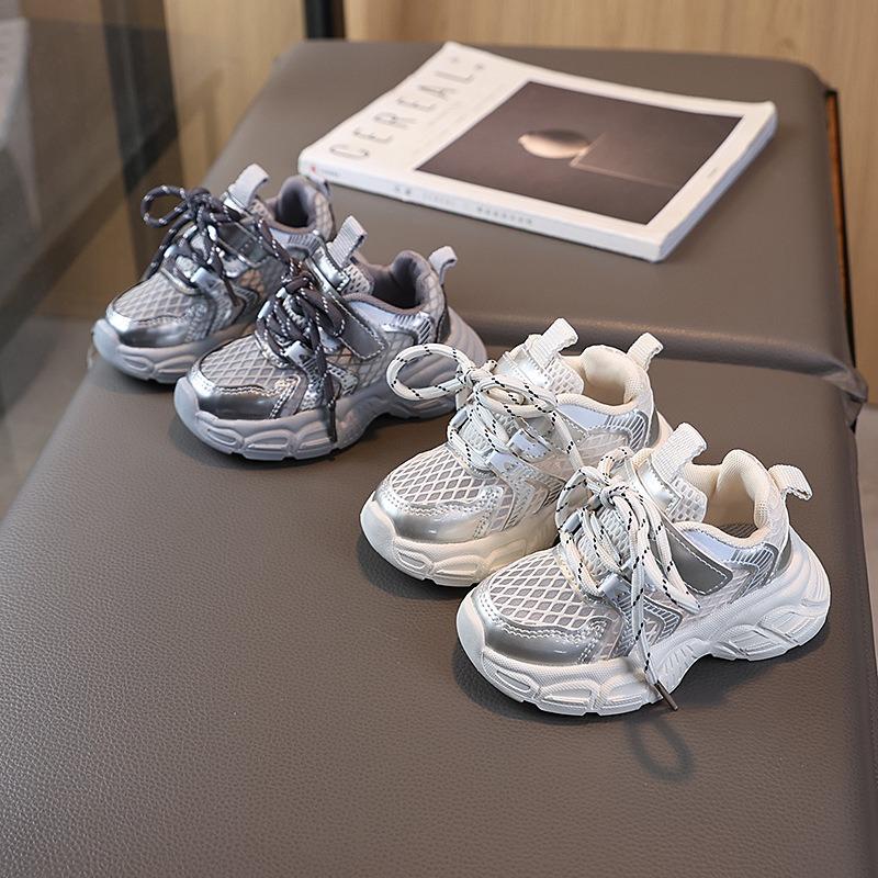 Kids shoes summer new children's sports shoes boys' single mesh breathable baby shoes fashionable trendy girls' dad shoes