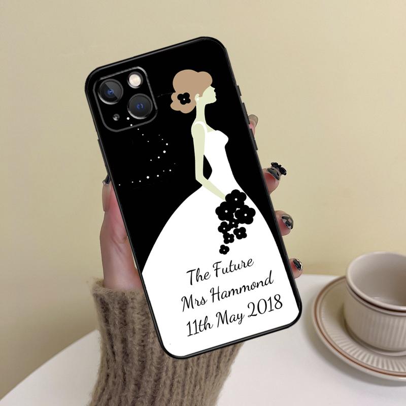 

Personalised Wedding Mrs To Be Bride Phone Case For iPhone 15 14 13 12 11 16 Pro Max Mini X XS XR Max 7 8 Cover Funda iPhone 12Pro MAX