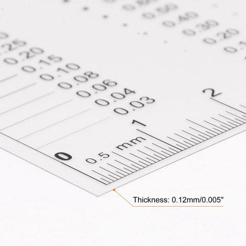 uxcell 5pcs High-Precision SEC Size Estimation Chart, 8x5.5cm, 0.2mm, Transparency Defect Detection Film Ruler for Measuring Diameter and Line Width D
