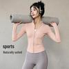 Women's Slim Fit Zipper Yoga Jacket with Sun Protection - Long Sleeve, Quick Dry Sportswear for Running & Fitness