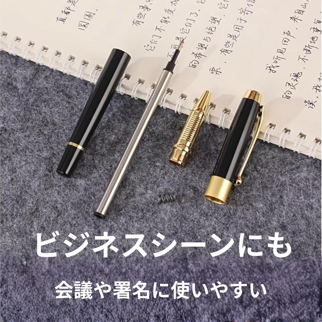 [Zenshell] Ballpoint Pen Premium Metal 0.5mm Oil-Based black Ink Business Signature Signing Heavy Feel Smooth With 2 Refills Stylish Gift for Men