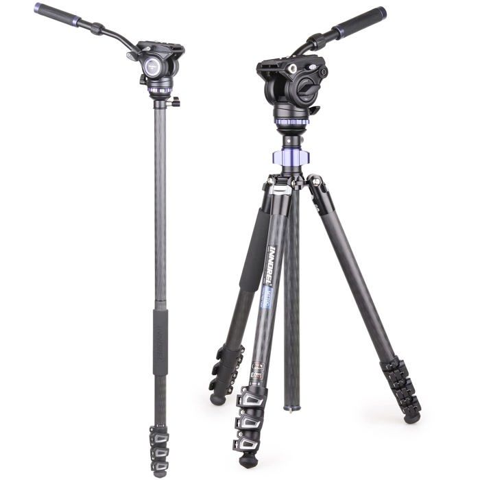 Trépied Vidéo - INNOREL - SGA-MT70CF60 - Fibre de Carbone - Compact - Tête Pan Tilt