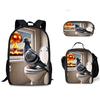 Luxus Beliebt Lustig Neuheit Taube auf Toilette 3D Druck 3Stück/Set Schüler Schultaschen Laptop Tagesrucksack Rucksack Lunchtasche Federmäppchen