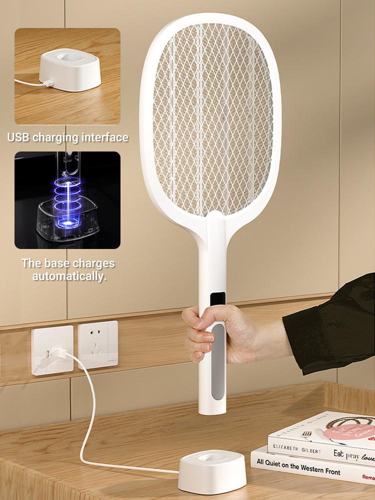 4000V Type-C Electric Fly Swatter Killer Insect Rechargeable Detachable Handheld Automatic Tapping Mode Indoor and Outdoor