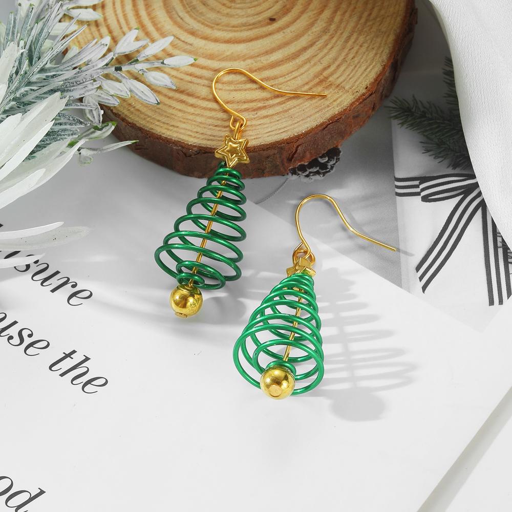 2022 Nové náušnice na vánoční stromeček Módní Elegantní náušnice s přívěskem Vánoční dívka Roztomilé náušnice