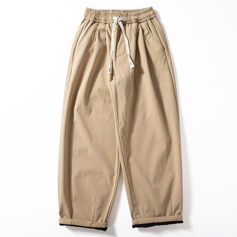 Heavy Weight Autumn and Winter Thick Minimalist Retro Casual Pants