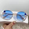 2025 Fashion Round Luxury Brand Sunglasses Women Bling Diamond Sun Glasses Vintage Shades Female Pink Eyewear Gafas De Sol