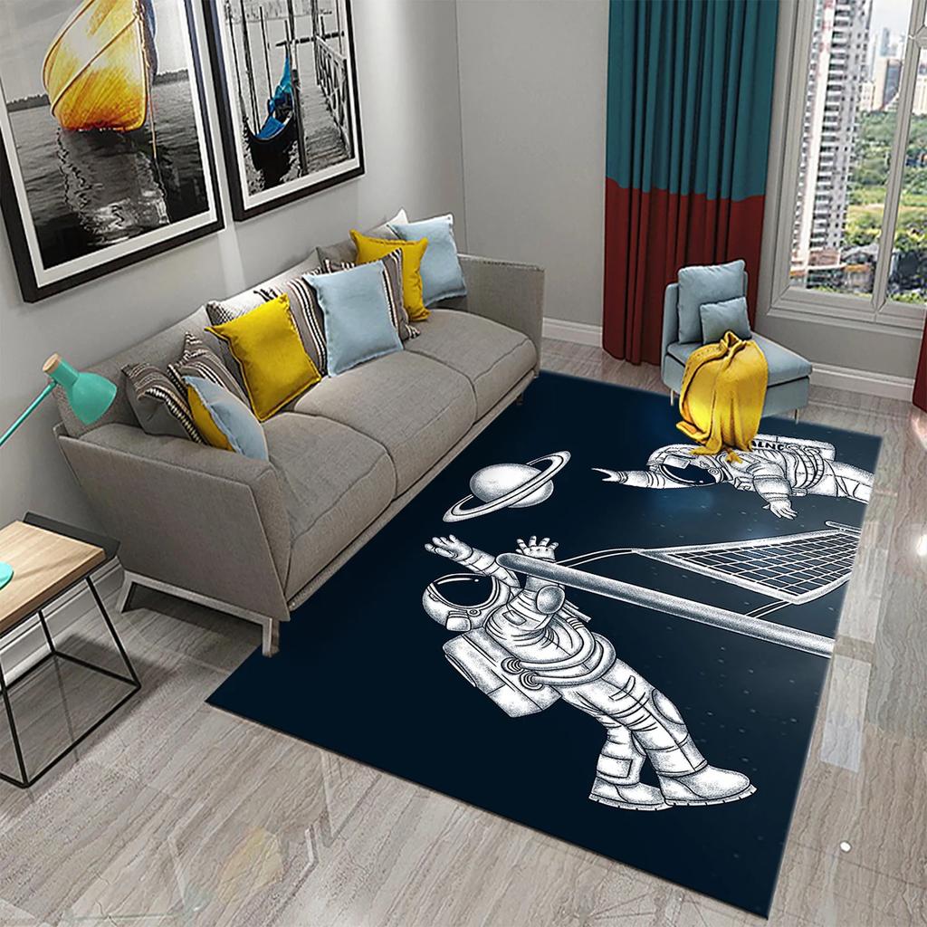 Astronaut Carpet Galaxy Universe Outer Space Moon Floor Mat Non Slip Rugs Door Mat Carpet for Living Room Bedroom Home Decor