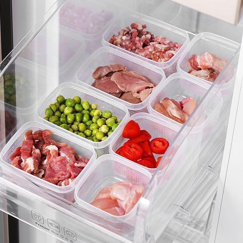 Transparent Plastic Preservation Box With Lid Refrigerator Crisper Food Containers Microwave Oven Safe Seal Food Storage Box