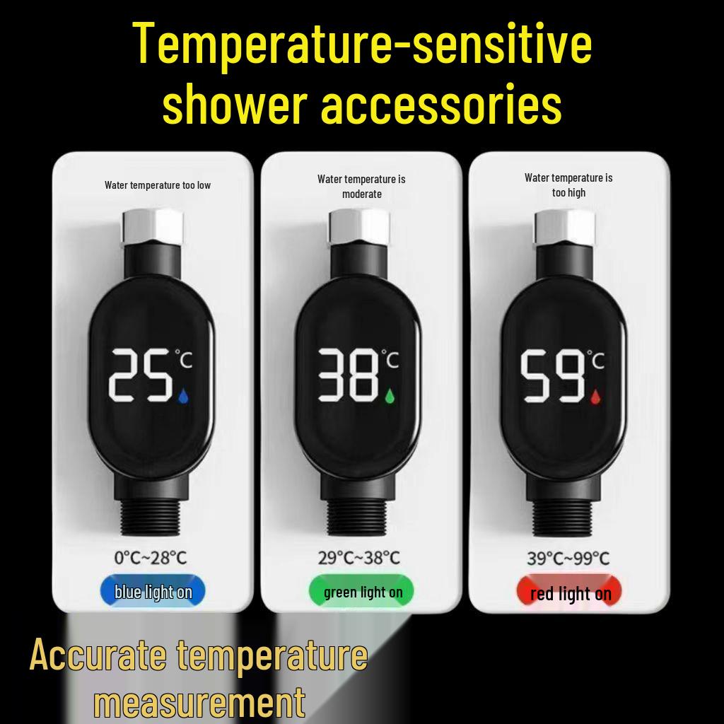 LED Visual Shower Thermometer for Baby Bath & Temperature Control