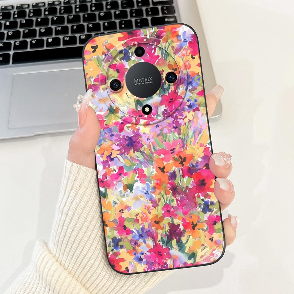 Für Honor X9a Hülle RMO-NX1 Bunte Blume Bemalte Abdeckung Weiche Silikon Handyhülle Für Huawei Honor X9 A X9a HonorX9a Hülle