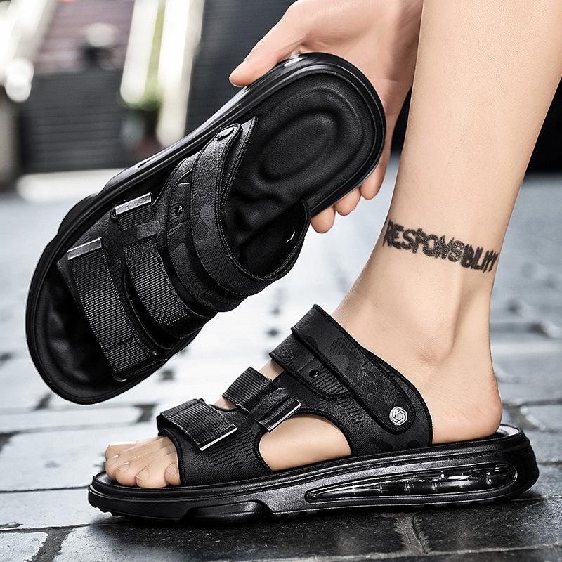 Sandals Men's 2025 Summer Wear Non-slip Casual Sports Driving Dual-purpose Thick-soled Air Cushion Slippers Men's Shoes Beach