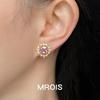 18k Gold Violet Zircon Starburst Stud Earrings: Vintage Luxury Court Style