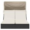 VidaXL Chaise longue double et auvent et coussins noir résine tressée 368637