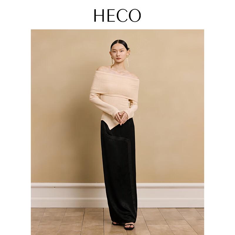 HECO Women's Textured Knit Off-Shoulder Long-Sleeve Top