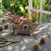 Durable Resin Succulent Pots Tree Stump Flowerpot for Succulents Small Plants, Imitation Wood Grain Planter Natural Style Plant Indoor Home