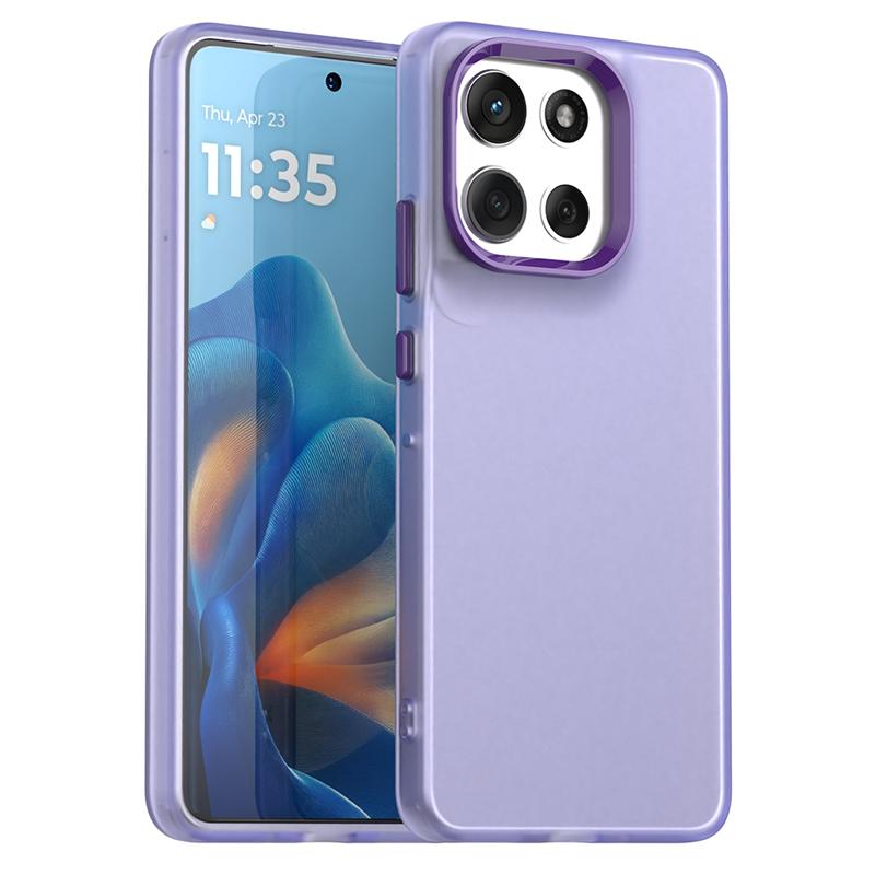 

Противоударный чехол конфетного цвета для Motorola Moto G86 Матовый прозрачный чехол Moto G86 G66j G66y G56 G100 Pro Чехол для Moto G86 For Moto G86 фиолетовый