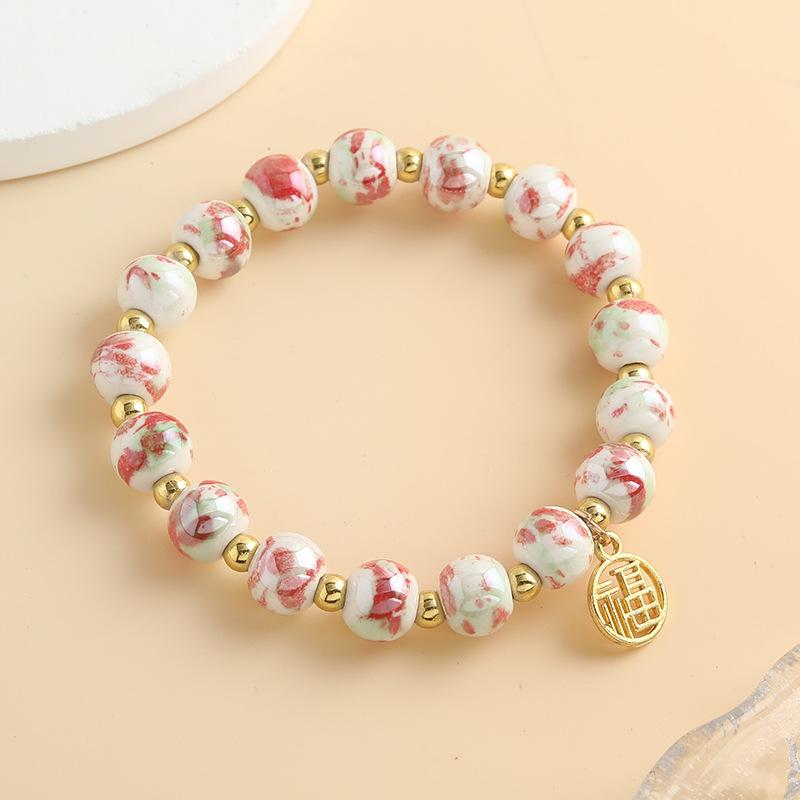 1Pcs Ceramic Bracelet Hand Chain Couple Hand Chain Beaded Bracelet