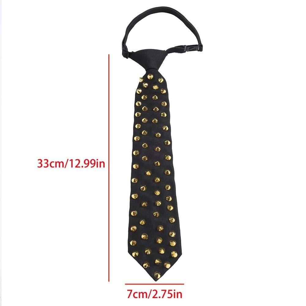 Locomotive Style Rivet Tie Black Choker Punk Style Long Necktie Collares Geometric Pre-tied Tie Cool Girls / Boys