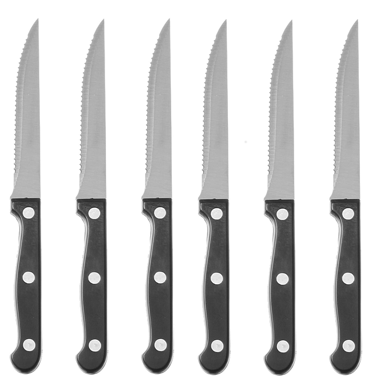 Edelstahl Steakmesser mit Wellenschliff, Länge 215mm, 6er-Set, Hendi 781449