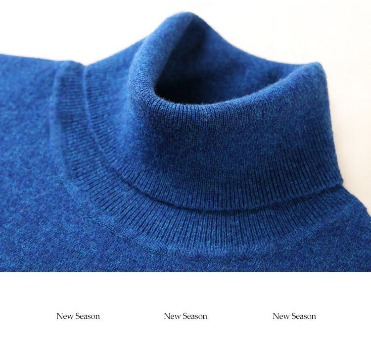 [100% Sheep Wool] Winter Warm and Comfortable Two Collar Woolen Sweater Solid Color Versatile Knitted Base Sweater
