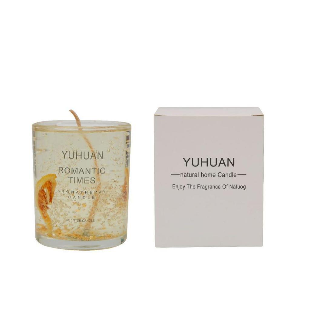 Real Flower Gold Foil Scented Soy Wax Candle - Aromatherapy Essential Oil in Glass with Floral Art Fragrance.