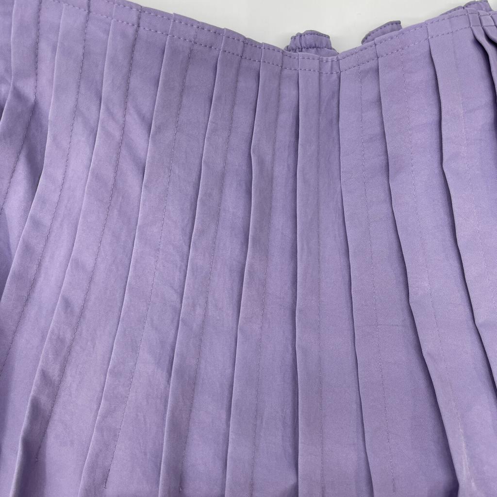 Rosy Monster Light purple polyester gathered pleated flared long skirt skirt S Light purpleUsed