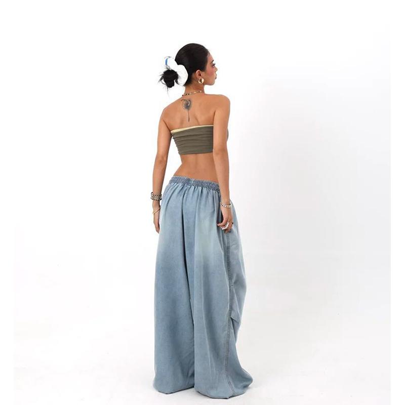 Y2K Oversized Cargo Jeans Women Streetwear Hip Hop Wide Leg Denim Pants Fashion Harajuku Grunge Baggy Casual Trousers New