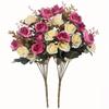 2 Bunches Artificial Silk Flower Roses Plastic Suitable for Plant Decoration of Family Hotel Wedding Christmas Office Table