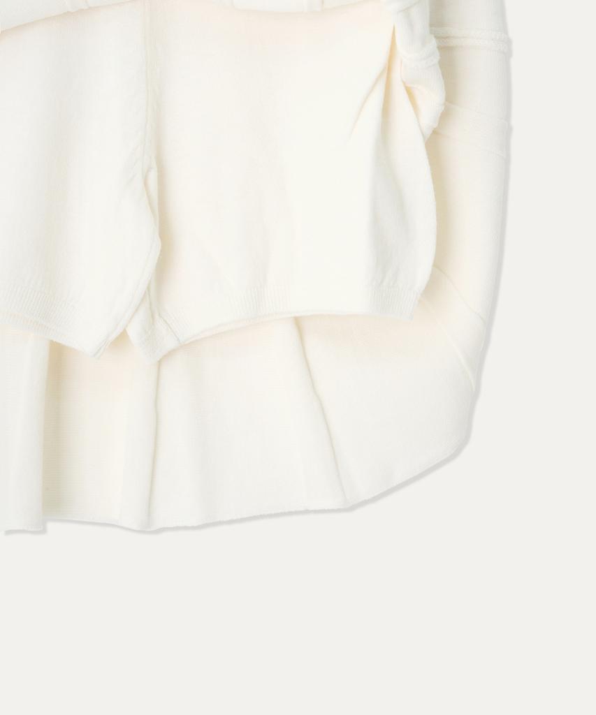 MAYOL M Embroidered Pleated Knit Skirt_Ivory
