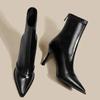 Herbst Winter Damen High Heels Sexy Spitzschuh Damen Stiefeletten Elegant Schlicht Stilettos Übergröße 35-40