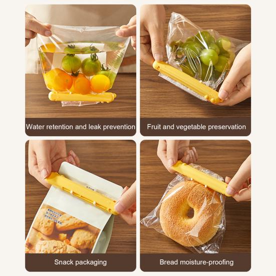 4 Pcs Plastic Food Clips with Magnetic Storage Box Sealing Clip with Cute Cat Fridge Magnet Holder for Food Storage Kitchen Home Decor
