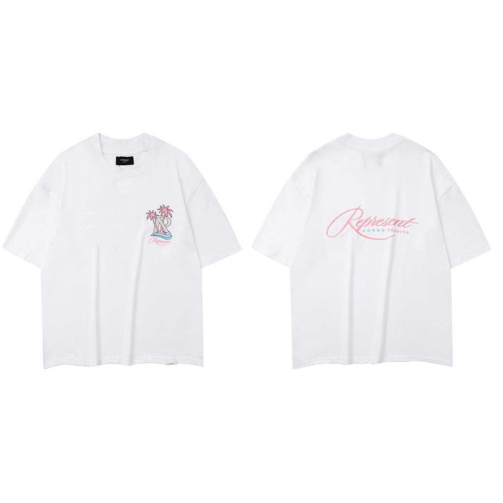 Trendy brand REPRESEN classic slogan printed male and female couples crew neck pullover cotton short-sleeved T-shirt high street
