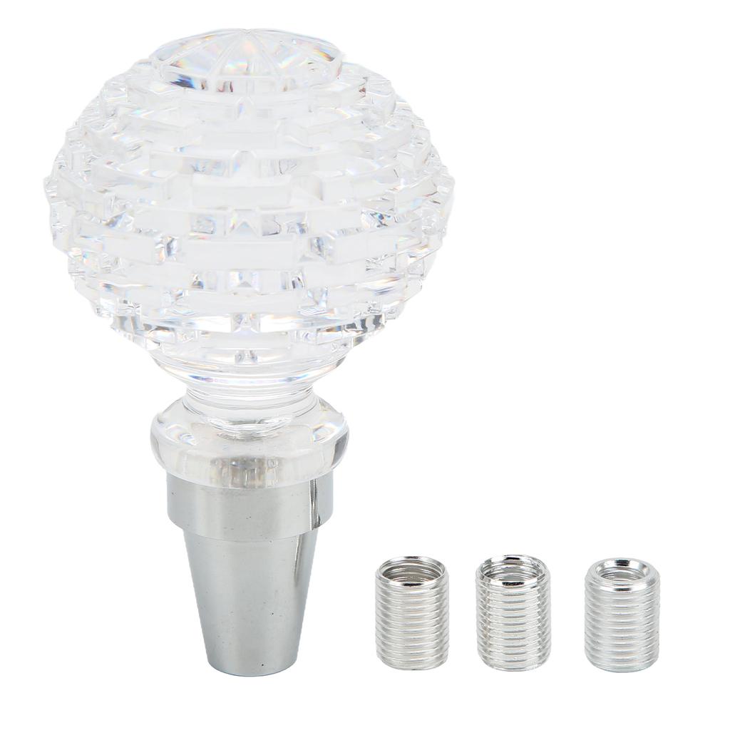 Crystal Gear Shift Lever Knob Ball Shape Universal for Manual Transmission Car with 3 AdaptersType B