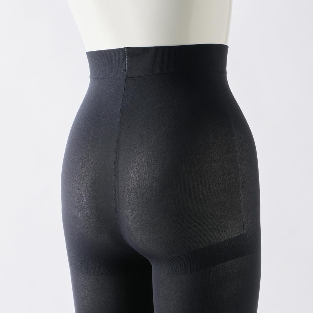 Gunze YFF080 Windproof Leggings of 80 and Black Women's (Set 2) U& Denier, Windproof, Warm, Cold-Resistant,