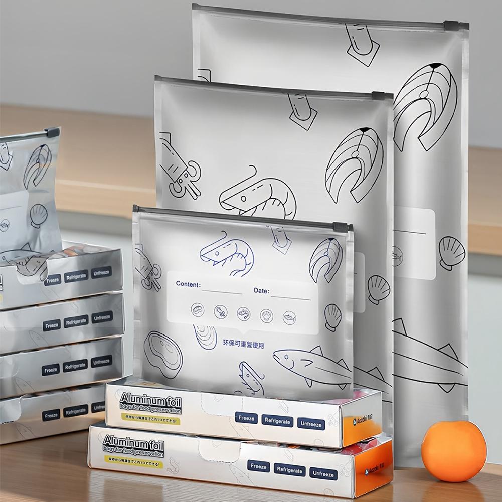Aluminum Foil Food Bag 10/30PCS Reusable Leakproof Freezer Bag Fresh-keeping Kitchen Safe Bag F H8V4