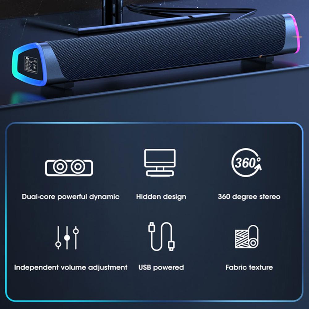 4D Speaker Bar Stereo Sound Subwoofer Bluetooth Speaker for Macbook Laptop Notebook PC Music Player 3.5mm Soundbar Loudspeaker