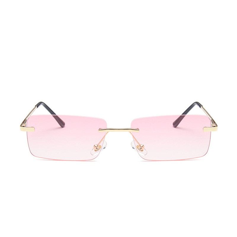 

Luxury Brand Small Rectangle Sunglasses Women 2024 Grey Pink Shades For Women 90s Vintage Rimless Square Sunglasses Unisex UV400 Other розовый