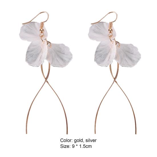 Hook Earrings Fashion Elegant Petal Shape Long Dangle Design Earrings for Women