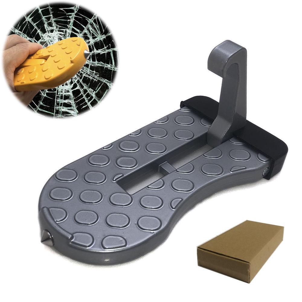 

Багажник на крышу автомобиля, складная ступенька на дверь автомобиля, многофункциональный универсальный крючок с защелкой, вспомогательная педаль, безопасный молоток из алюминиевого сплава серый