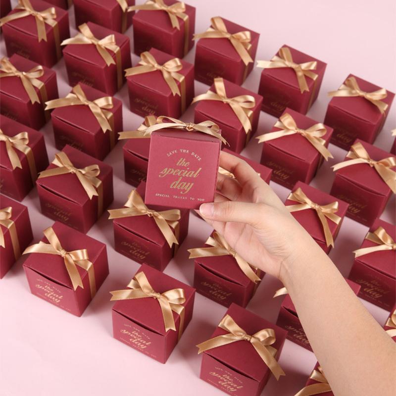 20 ks/sada dárkové předměty na svatební večírek pro miminko, dárkové předměty na zvláštní den, krabičky na sladkosti se stuhou, na zakázku